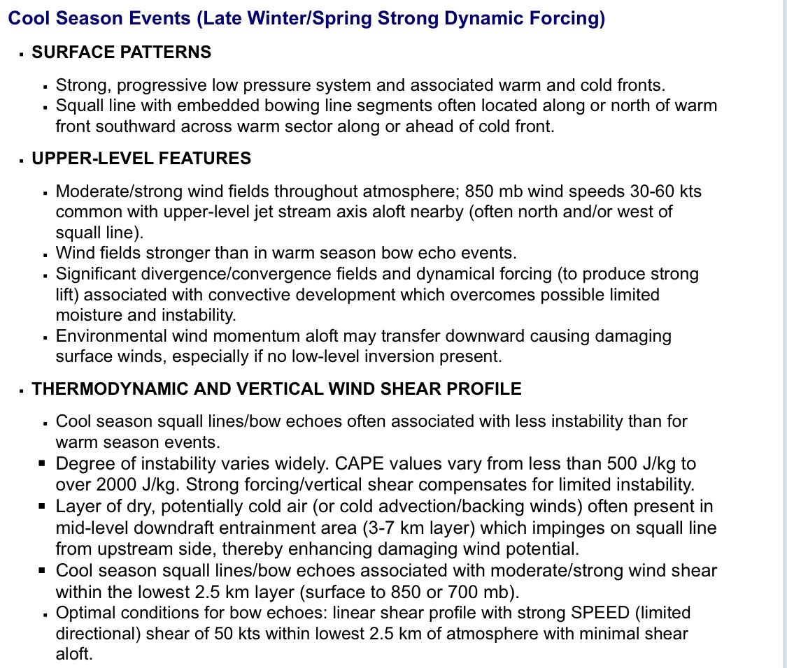 We checked off many boxes on the list of ingredients needed for widespread damaging winds. Even though we didnt have tons of instability, the strong forcing along the pacific cold front/dry air aloft compensated for this. Low level winds werent strong, but we overcame this too...