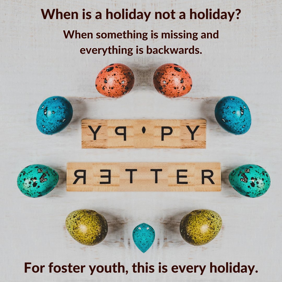 Yesterday, for the first time, many celebrated a holiday without our families or friends. Imagine if every holiday was celebrated alone. This is the sad norm for foster youth. Help change that and get involved at bit.ly/THRUYOUTH 

#SHAREHOPE #FOSTERYOUTH #BETHECHANGE