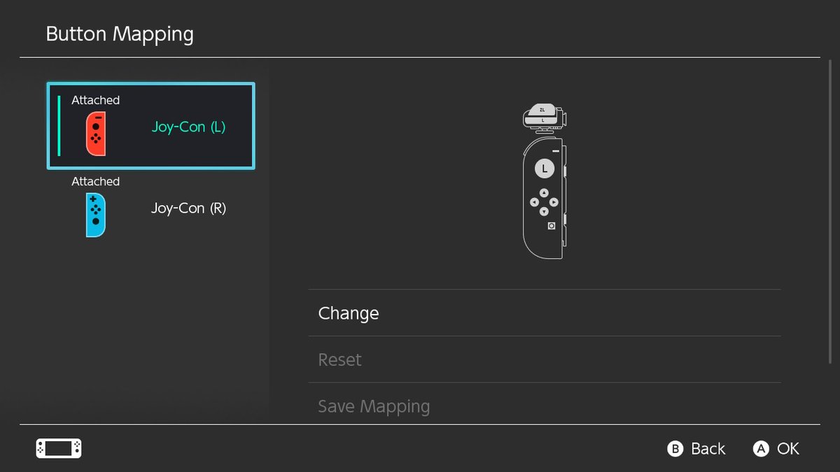 Controller button remap options from Nintendo Switch FW 10.0.0