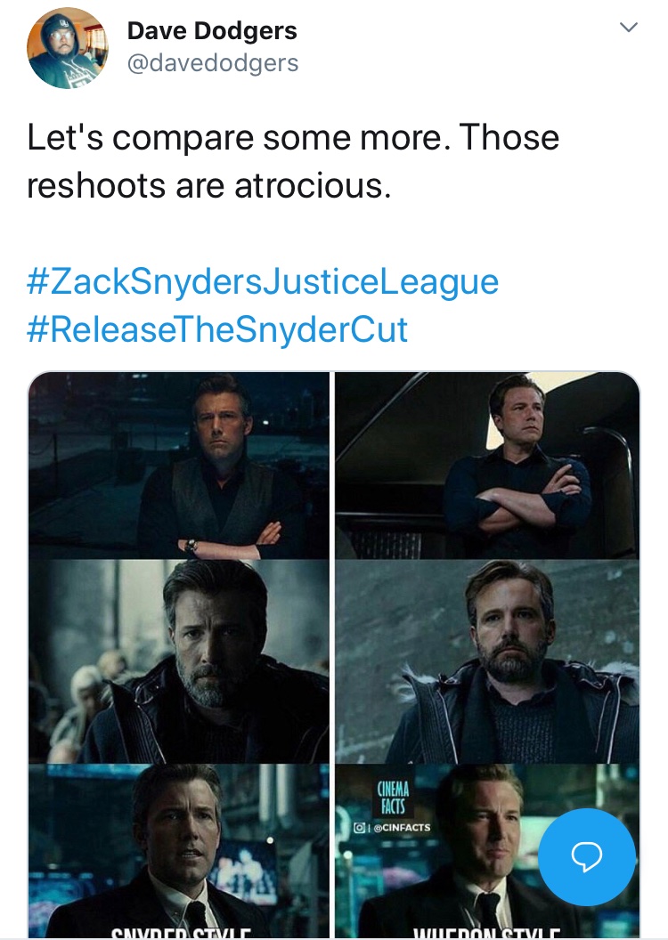So... JUSTICE LEAGUE. You guys GET that Whedon isn’t the enemy, right? That he didn’t ACTIVELY try to get Snyder fired? That WB exploited Zack’s family situation to shift the DCEU to their liking, and that Whedon tried his best with “MustacheGate” and everything handed him? 1/