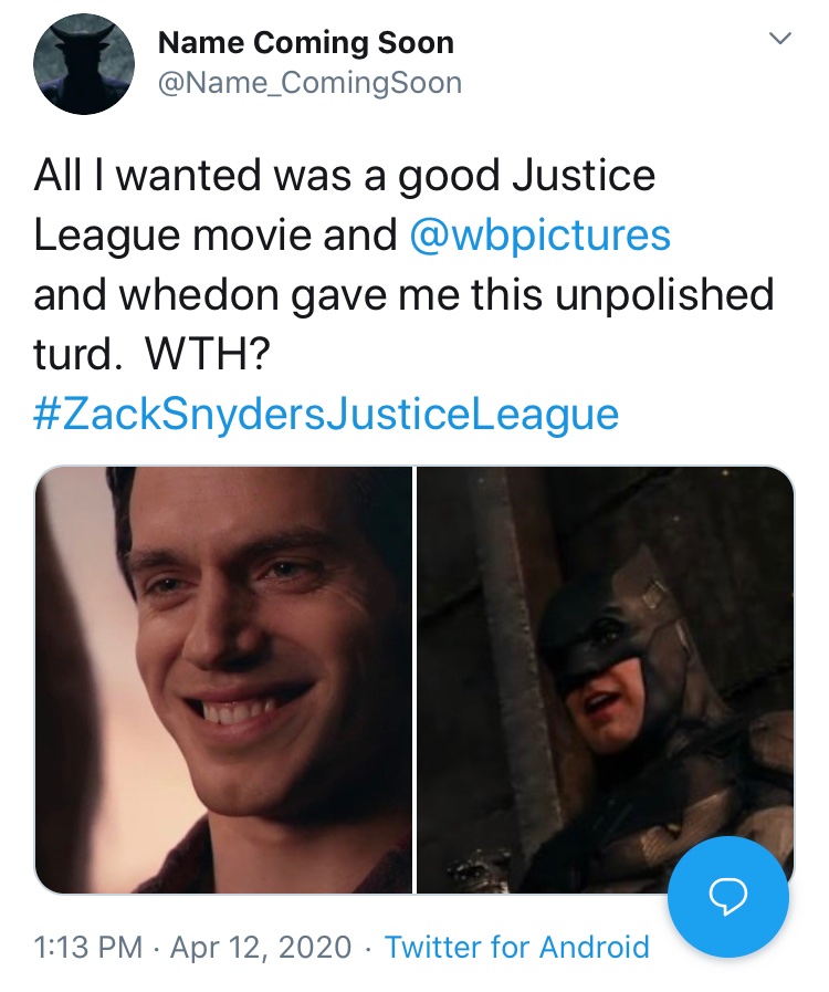 So... JUSTICE LEAGUE. You guys GET that Whedon isn’t the enemy, right? That he didn’t ACTIVELY try to get Snyder fired? That WB exploited Zack’s family situation to shift the DCEU to their liking, and that Whedon tried his best with “MustacheGate” and everything handed him? 1/