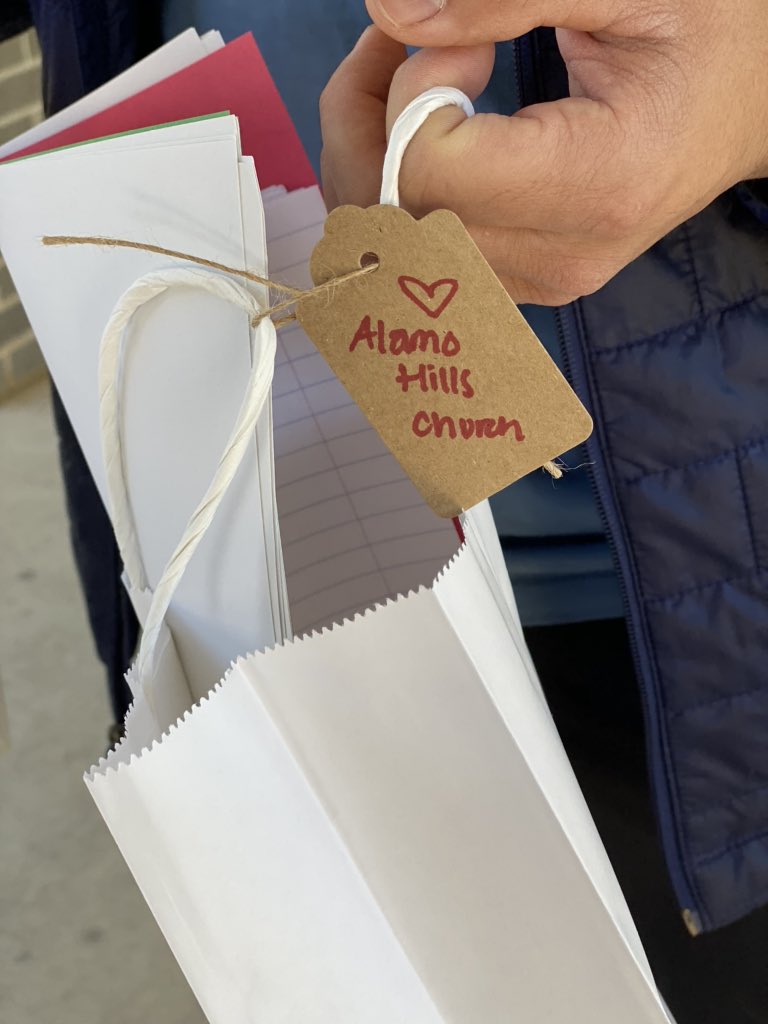 NISDHoffmann's tweet photo. If our students had known when they left for Spring Break they would be doing their work at home, they would have taken supplies with them. Today Alamo Hills Church donated school supplies to Hoffmann families in need! Thank you for caring for our #community! #HOFFMANNSTRONG https://t.co/0xpnFqIVzp