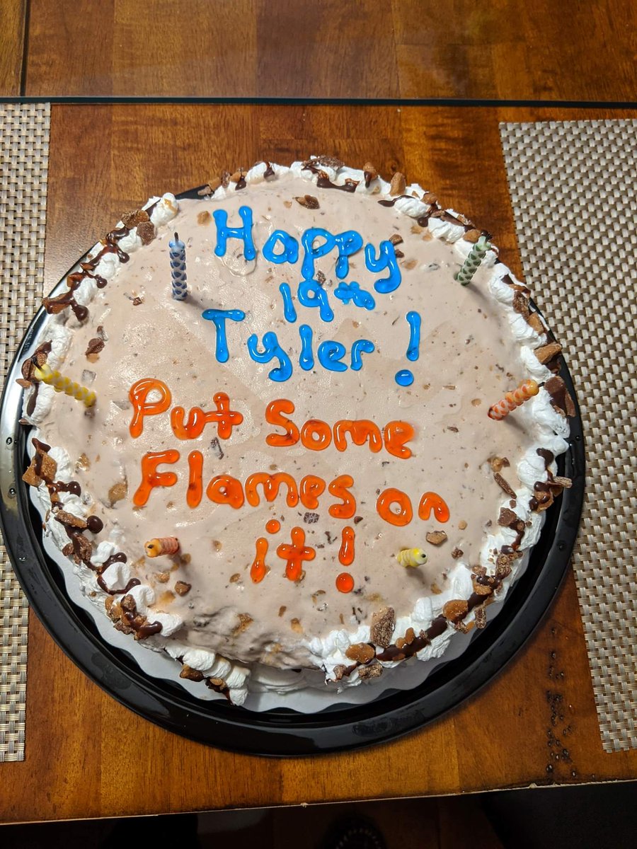When you order a birthday cake for a rookie firefighter and ask them to "put some flames on it" this is what you get!