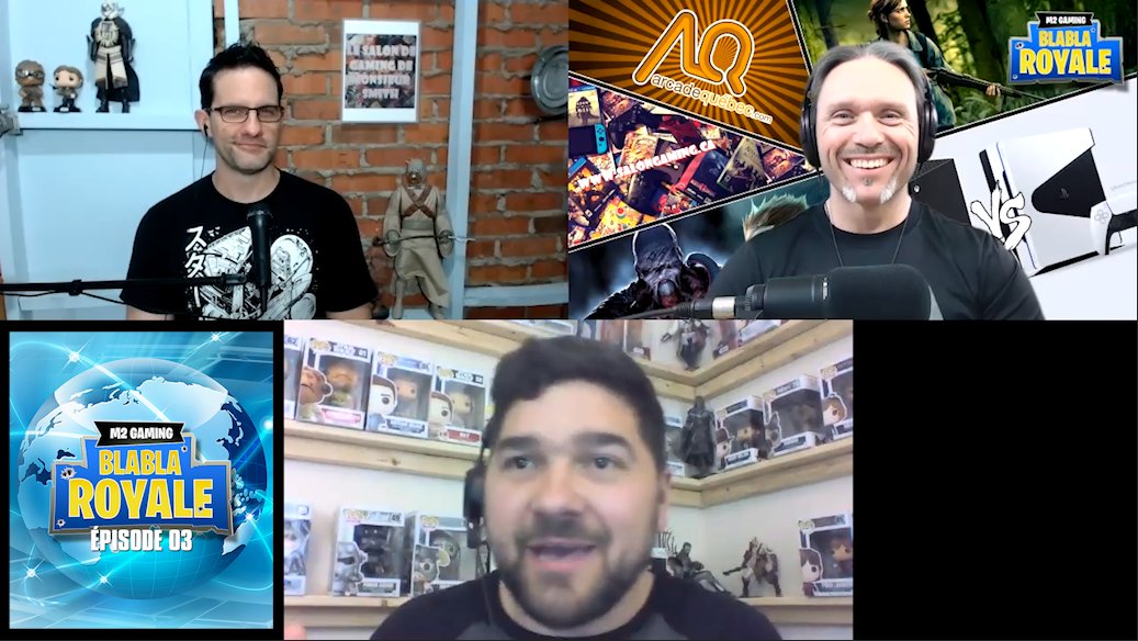 M2Gaming's tweet photo. Blabla Royale #3 enregistré, en compagnie des amis Steeve Tremblay @LeTusken du @LeSalonDeGamin1 et Stephane Goulet de @arcadeqc !
On procède au montage et on vous présente ça sous peu!!!
#BlaBlaRoyale #CrossOverMedia #TroisGrandesGueules https://t.co/qG2IfTZQ0O