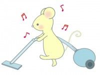 素材ラボ On Twitter 新作イラスト 掃除機をかけるネズミ 高画質版