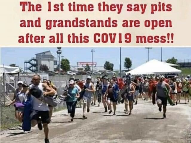 Zac86Taylor's tweet photo. If we could be standing at the pit gate (standing 6 feet apart) I’m sure we would all be there! #BringBackRacing #RaceWithdrawals https://t.co/aKImDB5Dff