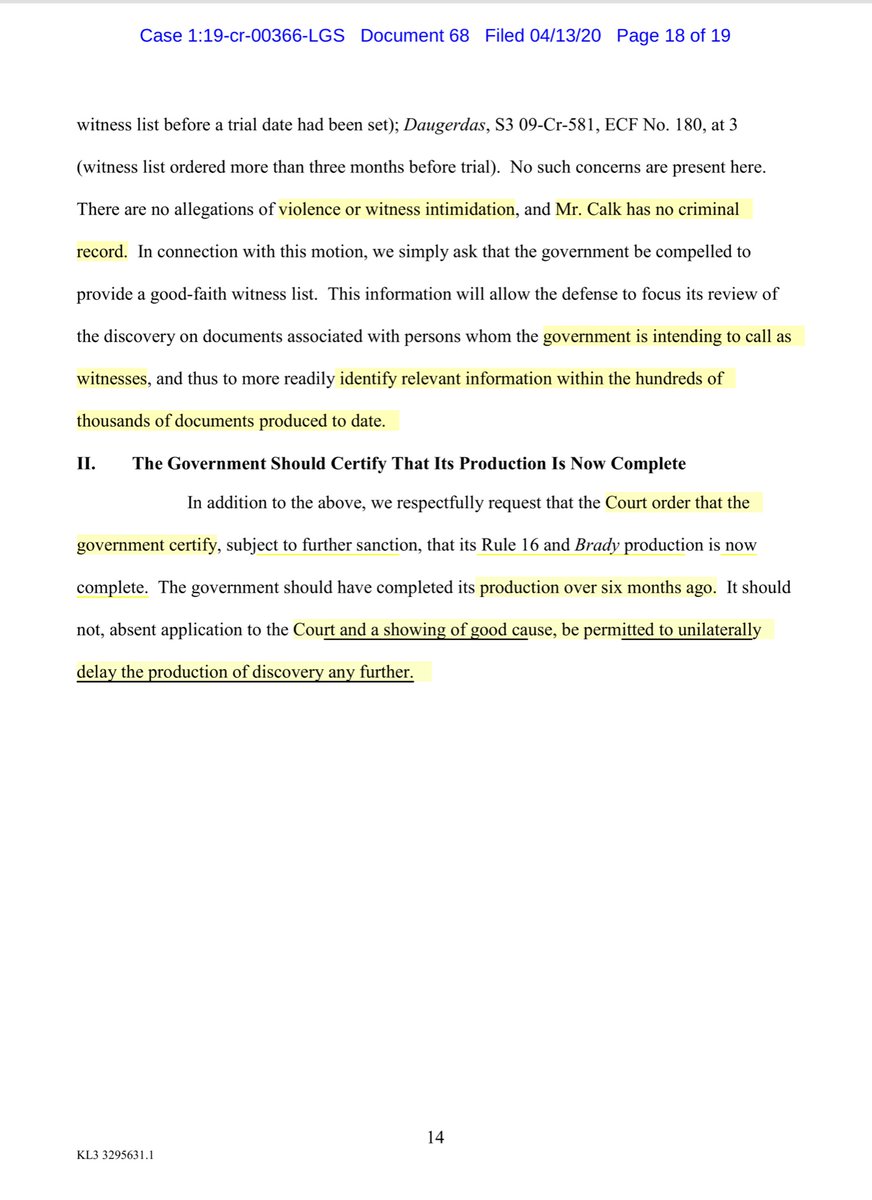 I want you to think about it, if Calk claims were with merit why not file Show Cause? Granted that’s how they close their filing but still Calk is engaging in some extraordinary splitting of hairs because he wants his trial delayedHere I saved you $1.90 https://drive.google.com/file/d/1YOtnPzBLGwiWpINFJa9UrdIyooI4fvfx/view?usp=drivesdk
