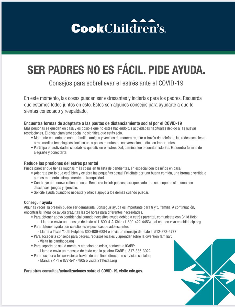 Here are some suggestions for parents or caregivers who may be struggling during this stressful time. Please reach out for help if you need it, or if you know someone that may be overwhelmed.