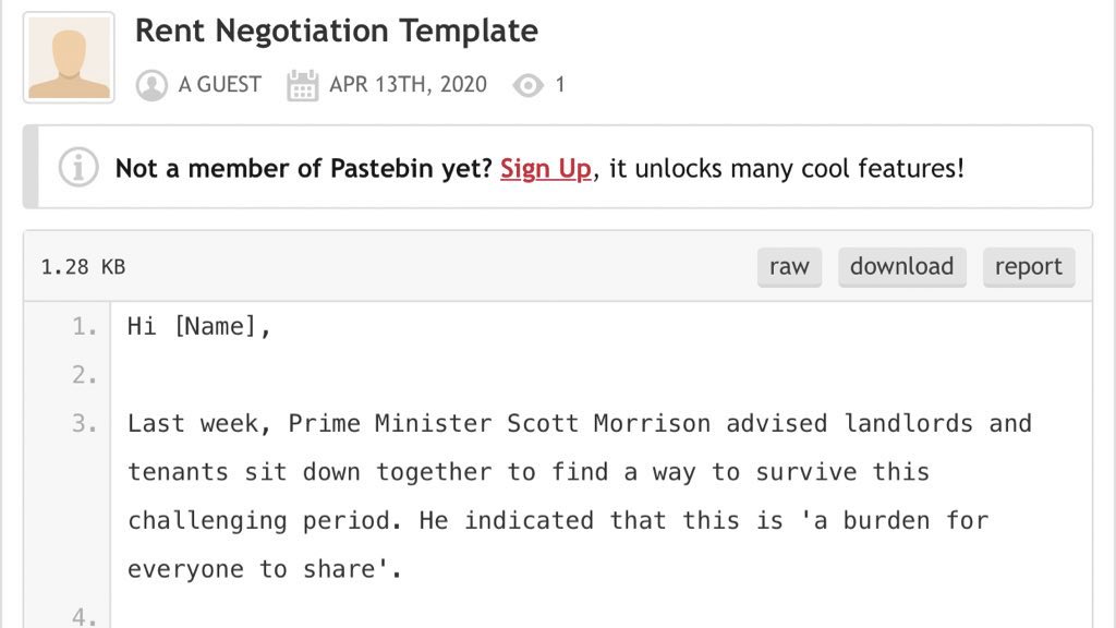 Feel free to copy-paste & use this as a template for your own negotiations! Solidarity y’all!!  http://pastebin.com/ykQa3V42 