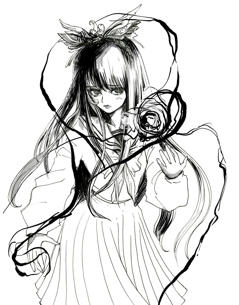 おうちでおひまな方！！！ こちらの線画(ベタ入っちゃってるけど