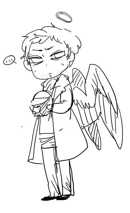 oh man I'm rewatching supernatural and found my old doodles from 2016 (cas and anna family) and 2012 (the rest lol)