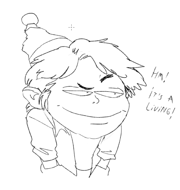 thank you everyone for sitting through this incredibly distorted special....
as a token of my goodwill I have drawn the unpleasant elf man, from memory 
