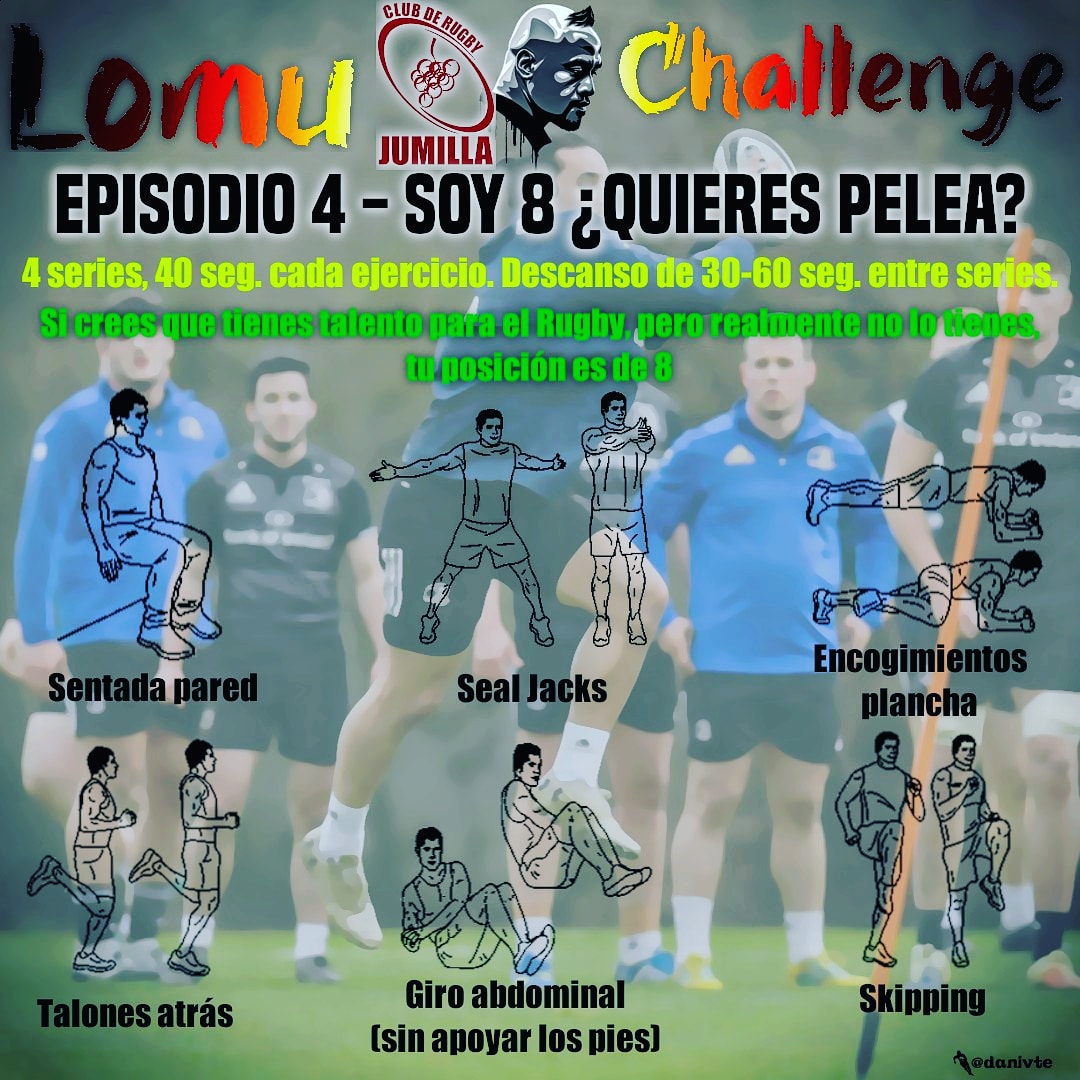 De vuelta con el episodio 4.

Vamos a desentumecer las articulaciones un poco.

No te olvides de enviarnos tu video. 

#rugby #rugbygram #rugbymemes #jumilla #rugbyplayer #tackle #confinamiento #entrenaencasa #quédateencasa #yomequedoencasa