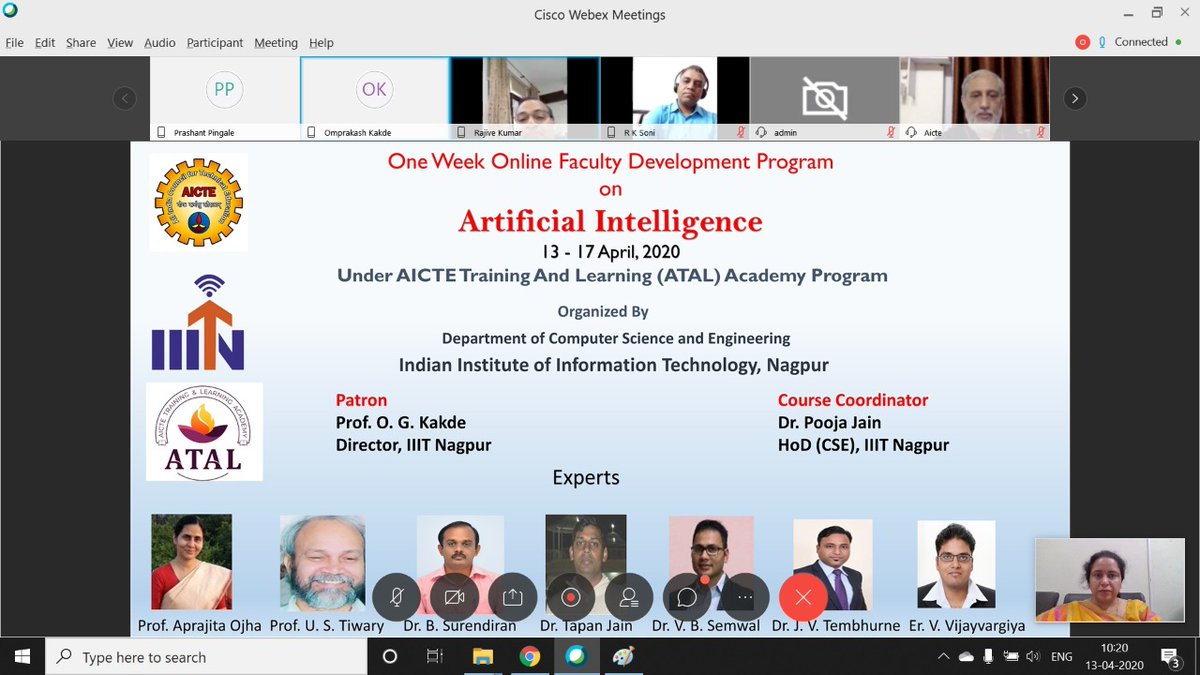 rksoni_aicte's tweet photo. Second online FDP under the flagship of ATAL Academy was inaugurated. Prof Sahasrabuddhe sir, Chairman, AICTE, Prof Rajiv, Member Secretary, AICTE, Prof Kakde Director IIIT Nagpur, Prof Ashwin Kothari, Dean , IIIT Nagpur graced the occasion. https://t.co/ArtYcoW9Fw
