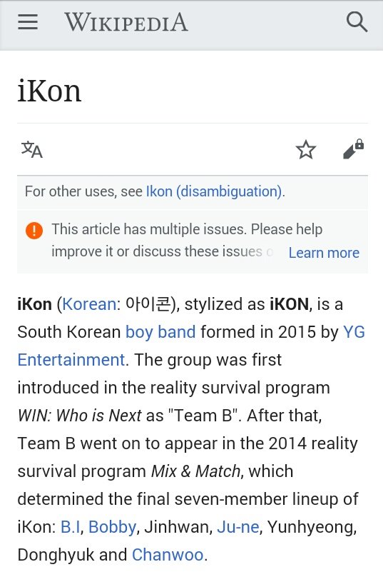 5. WIKIPEDIA  https://en.m.wikipedia.org/wiki/IKon Click and stay on the page for 3-5 minutes to ensure it is counted as a page view.