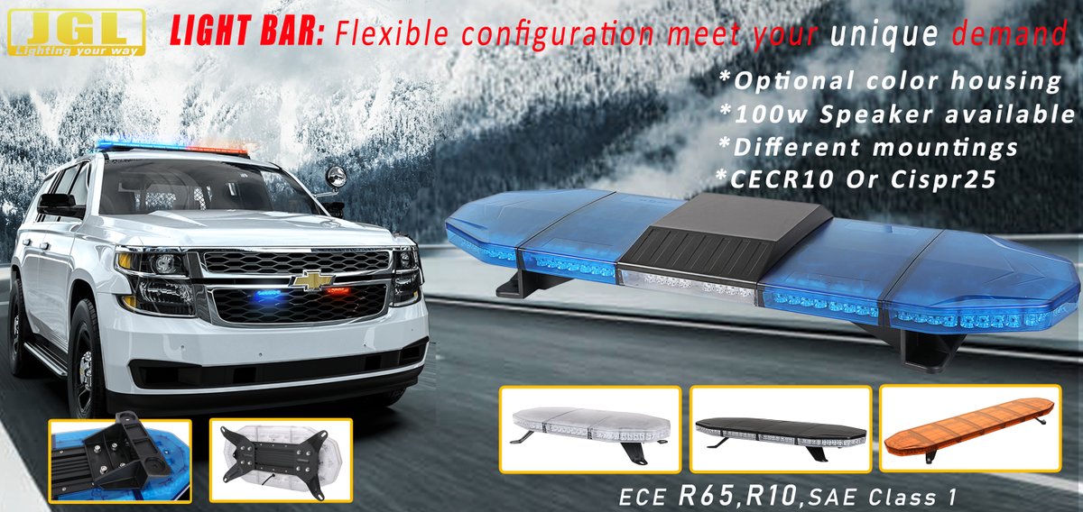 jgautolight's tweet image. #jgllighting Flexible configuration meet your unique demand,With speaker ECE R65,R10 SAE approve led warning light bar.#ledemergencylight #ledstrobelight