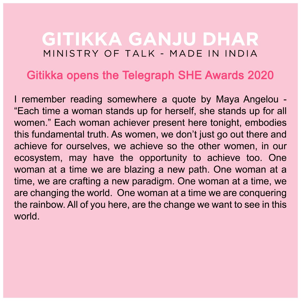 A substantial part of an anchor's job is to deliver the required content in the required manner.Over the next few days,we at #MinistryOfTalk will be sharing with u snatches from content written by <a href="/geetikaganju/">𝐆𝐢𝐭𝐢𝐤𝐤𝐚 𝐆𝐚𝐧𝐣𝐮 𝐃𝐡𝐚𝐫</a> for live events,over the years.If you find it good, our job is done😊