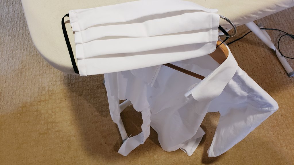 Needed a mask to get out of home - used a 100% cotton dress shirt and now I am set to go out for a walk :)