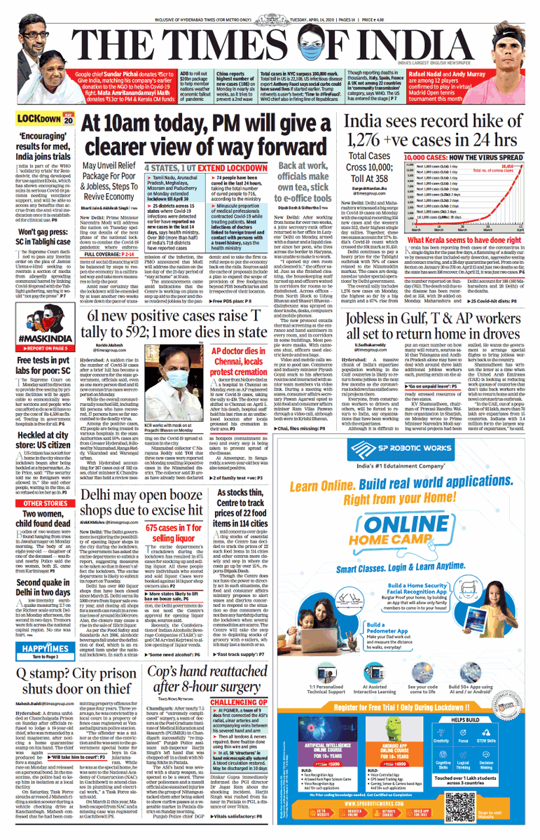 TOIHyderabad's tweet image. If you are missing the TOI's print edition in the lockdown, click here to read the TOI epaper and your city edition 

epaper.timesgroup.com/Olive/ODN/Time…

#IndiaFightsCorona #StayHomeIndia #21daylockdown #CautionYesPanicNo #CoronavirusOutbreak