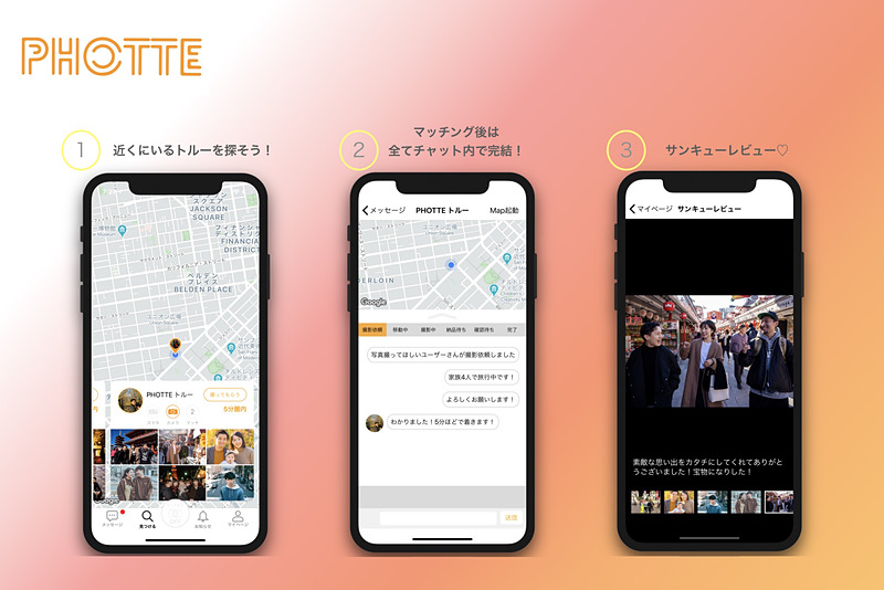 travelwatch_jp's tweet photo. Fiveon、付近のカメラマンとマッチングする「PHOTTE」iOS版アプリリリース https://t.co/xrnCwmL4Vi #Fiveon #PHOTTE #カメラマン #マッチング https://t.co/lvVoX7oPzT