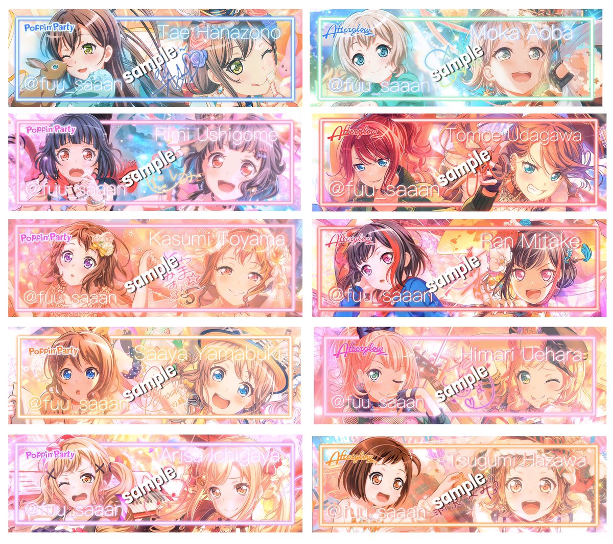 r__ia_0's tweet photo. バンドリ全メンバーのヘッダー完成！
条件を必ず守ってください！(*ˊᵕˋ*)ノ
モニカだけサイン無しです！
#バンドリ
#バンドリ加工
#バンドリヘッダー https://t.co/4FLDDUE21a