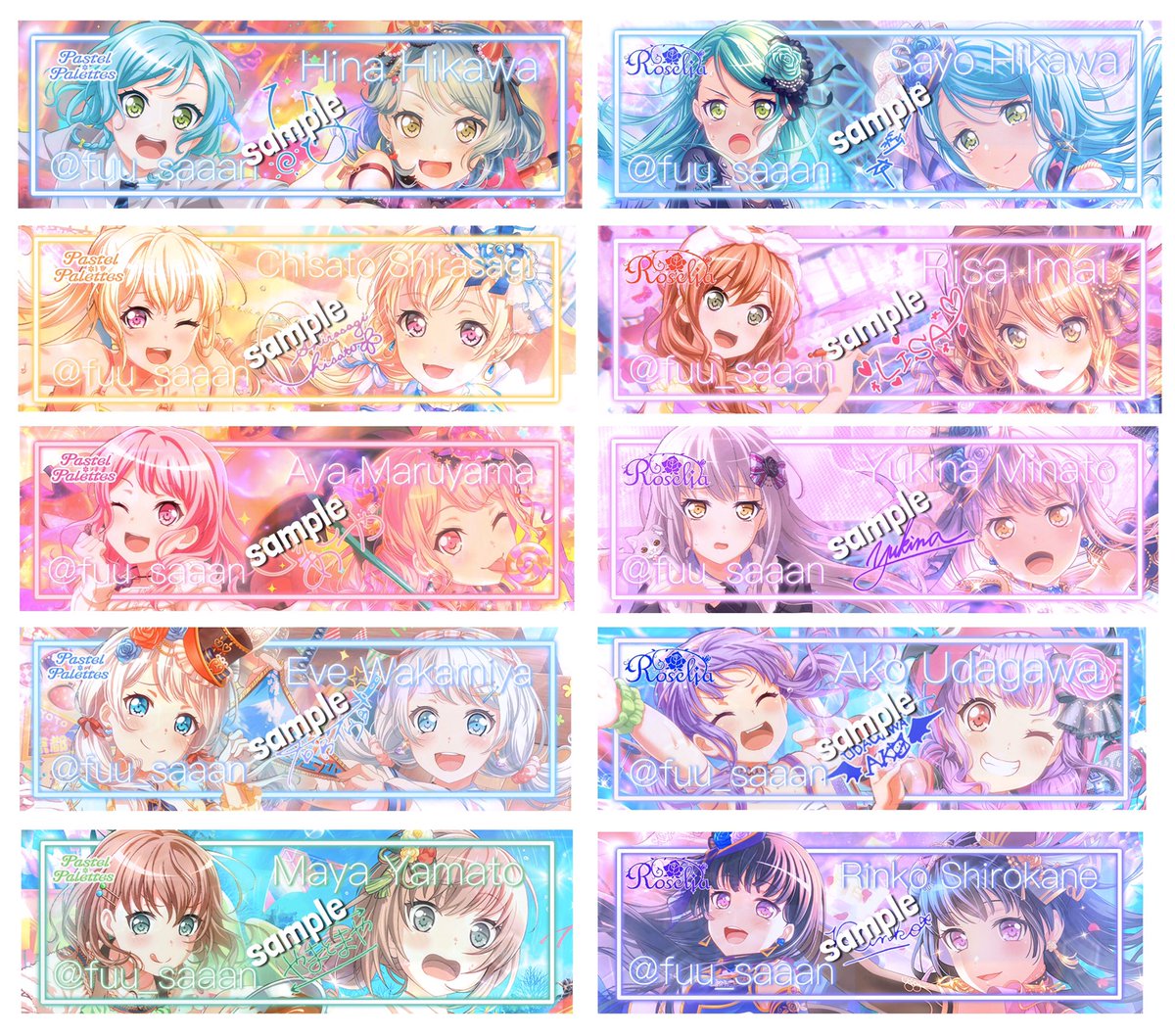 r__ia_0's tweet photo. バンドリ全メンバーのヘッダー完成！
条件を必ず守ってください！(*ˊᵕˋ*)ノ
モニカだけサイン無しです！
#バンドリ
#バンドリ加工
#バンドリヘッダー https://t.co/4FLDDUE21a