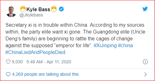 laodeng89's tweet photo. 投资家巴斯爆料邓家策划推翻习

海曼资本创办人巴斯12日在推特上爆料称：“习总书记在中国有麻烦了。根据我的内部消息，党内菁英想让习近平走人，广东的菁英（邓大叔的家族）正在开始策动变革，反对所谓的‘终身皇帝’。”
不过巴斯并未透露具体细节。 https://t.co/Daaacj0zDg
