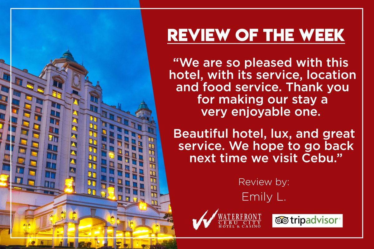 Your dream "staycation" will soon be a reality. Claim it! While you wait, do read this Trip Advisor review by Emily that will surely give you good vibes this beautiful Tuesday morning.

#waterfrontcebu
#tripadvisor
#goodvibes