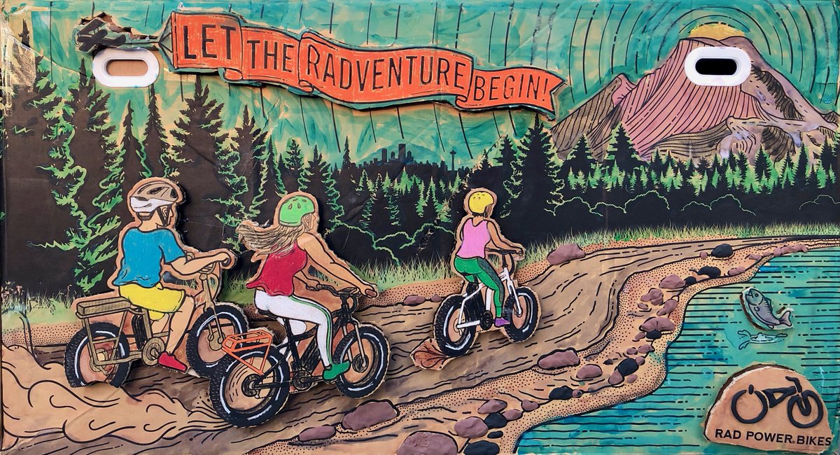 dralter's tweet image. Sam and I have been working on this coloring contest for @RadPowerBikes. This is our Woods Scene entry, hoping to win a new e-bike from Rad. I have read, and accept, and agree, to be bound by the rules (the “Official Rules”) set forth by RadPowerBikes #radcoloringcontest