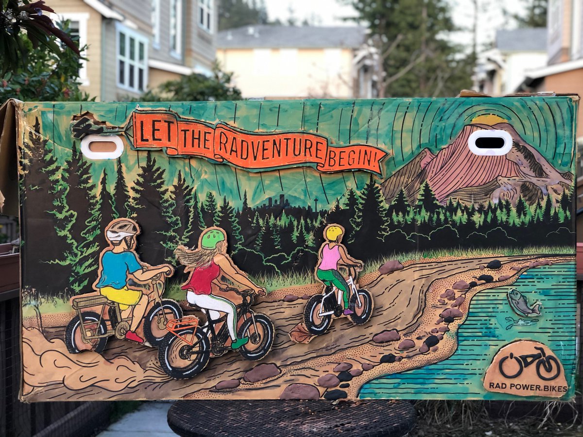 dralter's tweet image. Sam and I have been working on this coloring contest for @RadPowerBikes. This is our Woods Scene entry, hoping to win a new e-bike from Rad. I have read, and accept, and agree, to be bound by the rules (the “Official Rules”) set forth by RadPowerBikes #radcoloringcontest