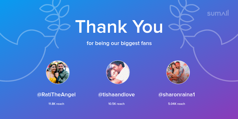 Our biggest fans this week: RatiTheAngel, tishaandlove, sharonraina1. Thank you! via sumall.com/thankyou?utm_s…