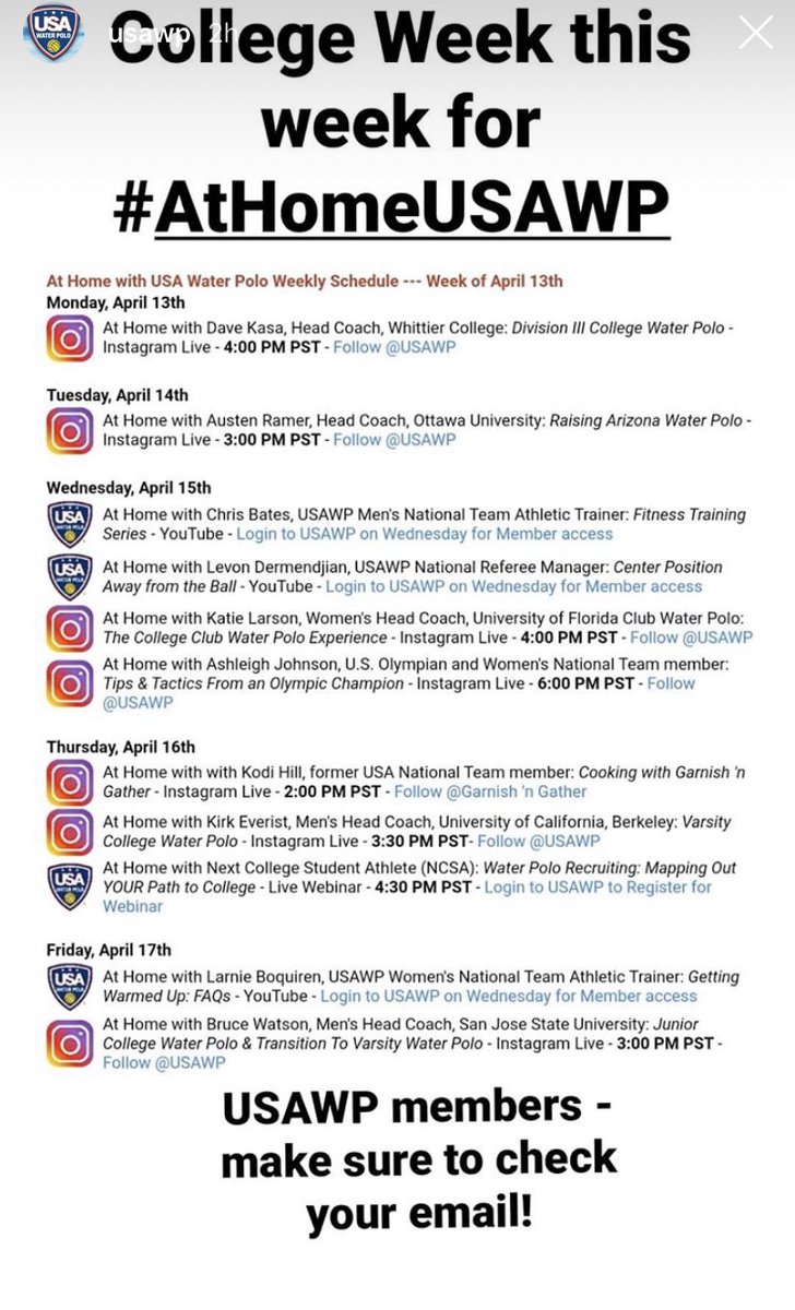 Be sure to tune in tomorrow at 3pm PST on Instagram🤙🤽‍♀️🤽‍♂️ #WeAreOUAZ #AtHomeUSAWP #USAWP