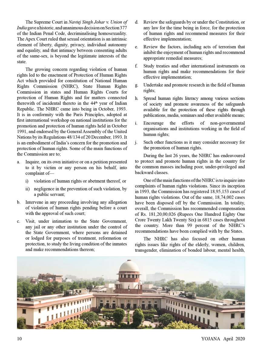 'Safeguarding  #HumanRights' is the lead article in this month's  #Yojana on the  #Constitution of  #India, penned by  @India_NHRC Secretary General, Jaideep Govind.  #AmbedkarJayanti  