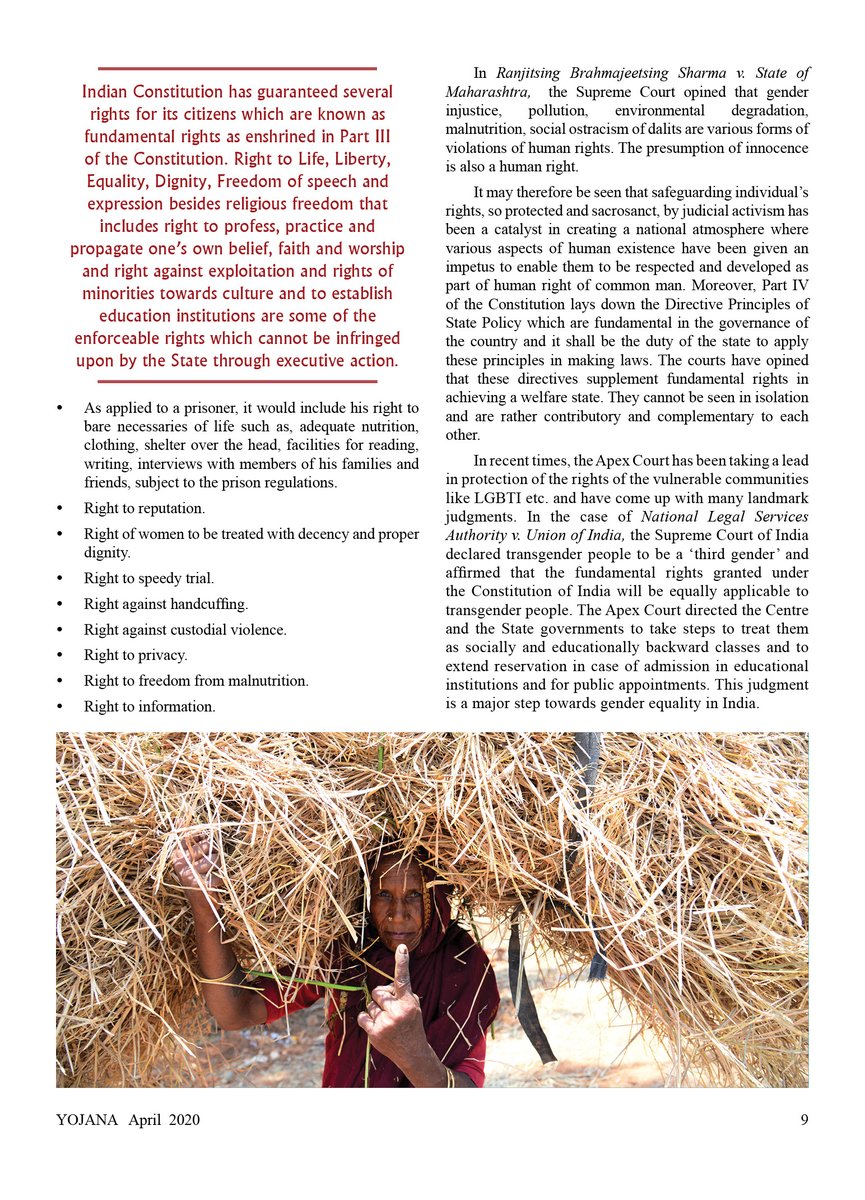 'Safeguarding  #HumanRights' is the lead article in this month's  #Yojana on the  #Constitution of  #India, penned by  @India_NHRC Secretary General, Jaideep Govind.  #AmbedkarJayanti  