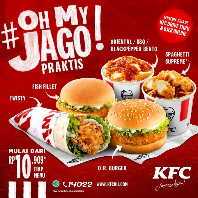 Giladiskon's tweet photo. KFC Promo Menu Praktis, Mulai dari Rp. 10 Ribuan!
https://t.co/liEwbTqLuP
#KFC #promo #giladiskon #infopromo #infodiskon #promokfc #promodelivery #promoresto https://t.co/hHJeO08jVC