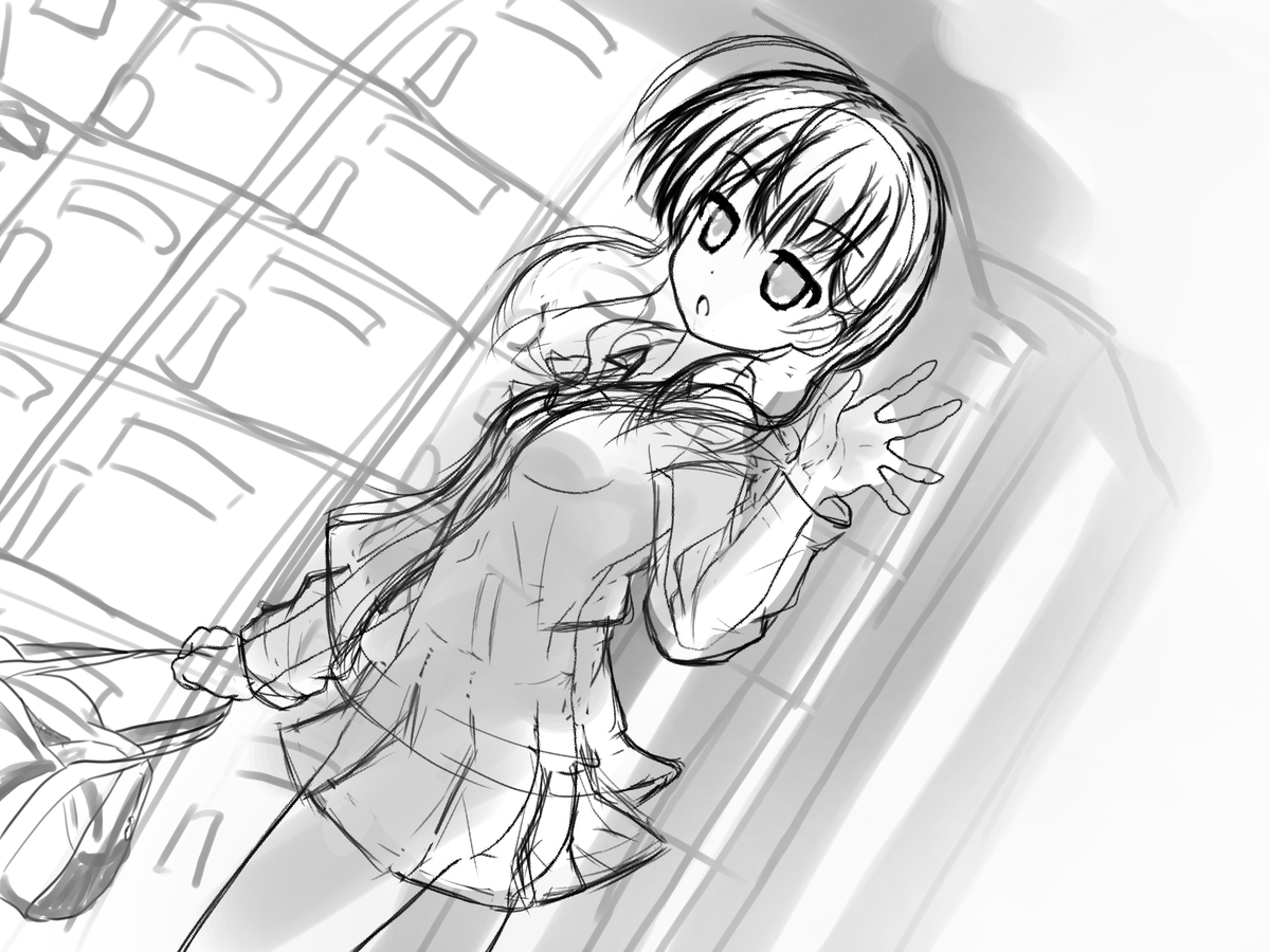 背景も描きたいという下書き 