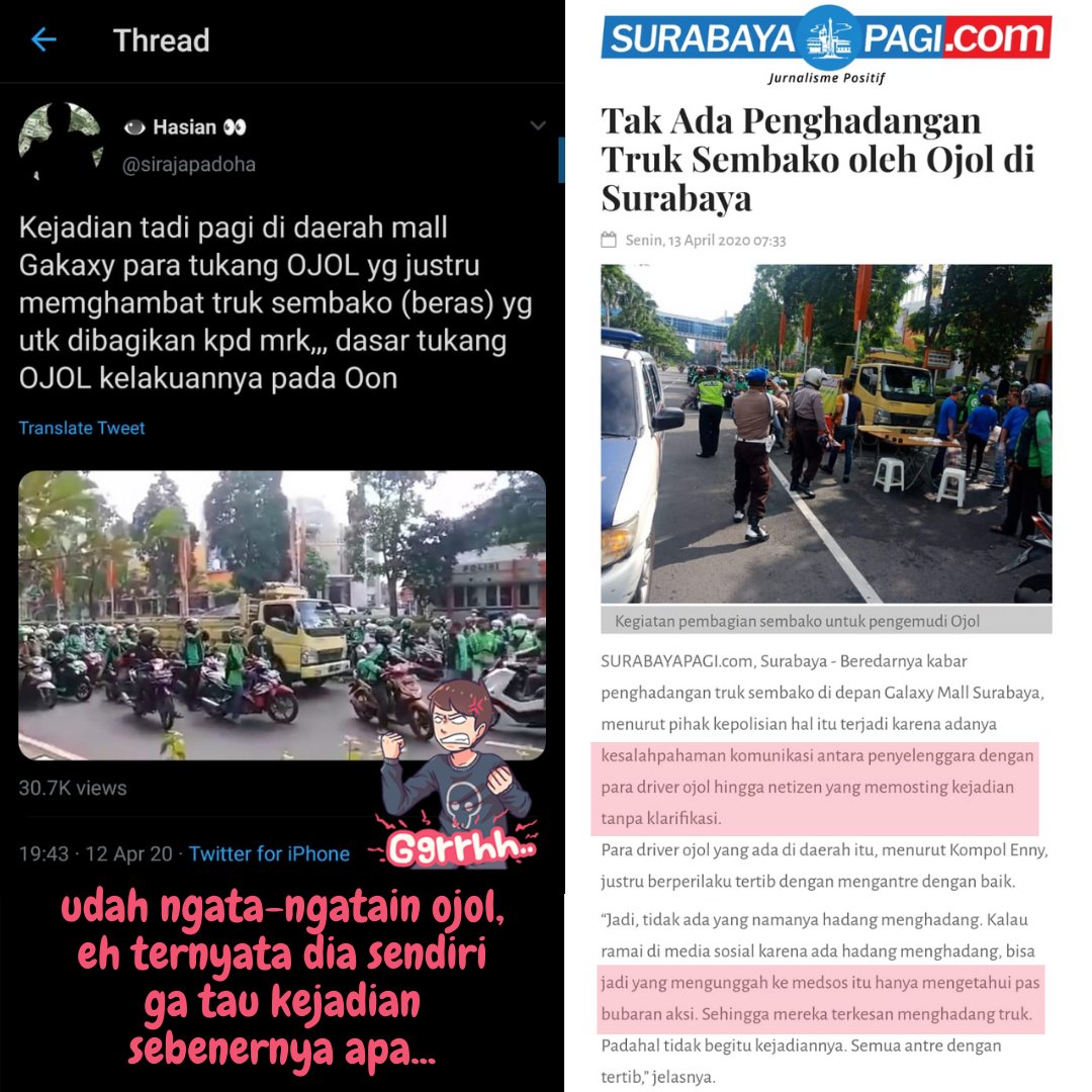 lambe_ojol's tweet photo. Kebiasaan emang bikin heboh padahal gatau kejadian sebenernya apa... 😪😪 https://t.co/31nPp1gL77