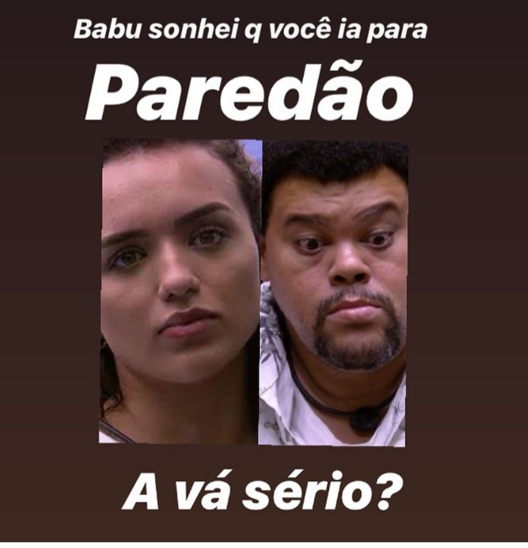 ferdinandygues's tweet photo. Que facada hein Babu... 

#TeamBabu #ForaGiselly #ForaGisely #redebbb #BBB20 #BBB2020 https://t.co/X1k5bEcxLO