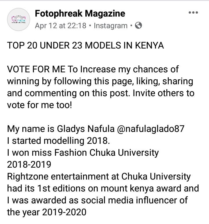 felix_gatumo's tweet photo. TOP 20 UNDER 23 MODELS IN KENYA
#Top20Under23ModelsInKenya
#Under23ModelsInKenya #KenyanModels https://t.co/DtBV0PAn92