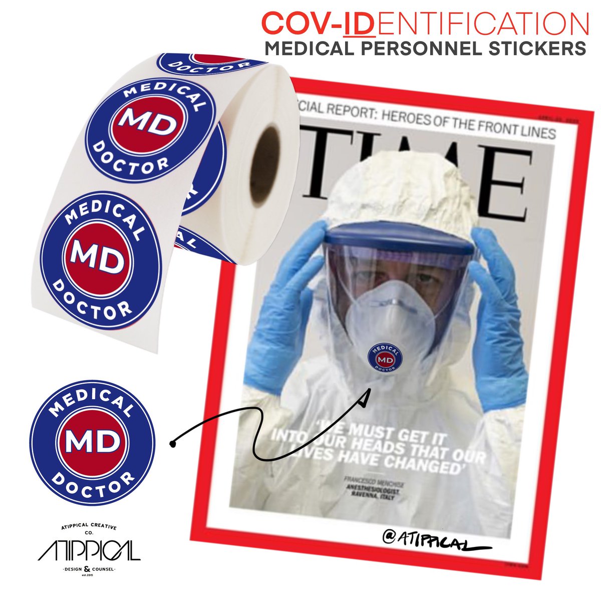 It’s about <a href="/TIME/">TIME</a> to introduce #medicalpersonnel #identification #stickers for #hospital #workers wearing #ppe #nyc #COVIDー19