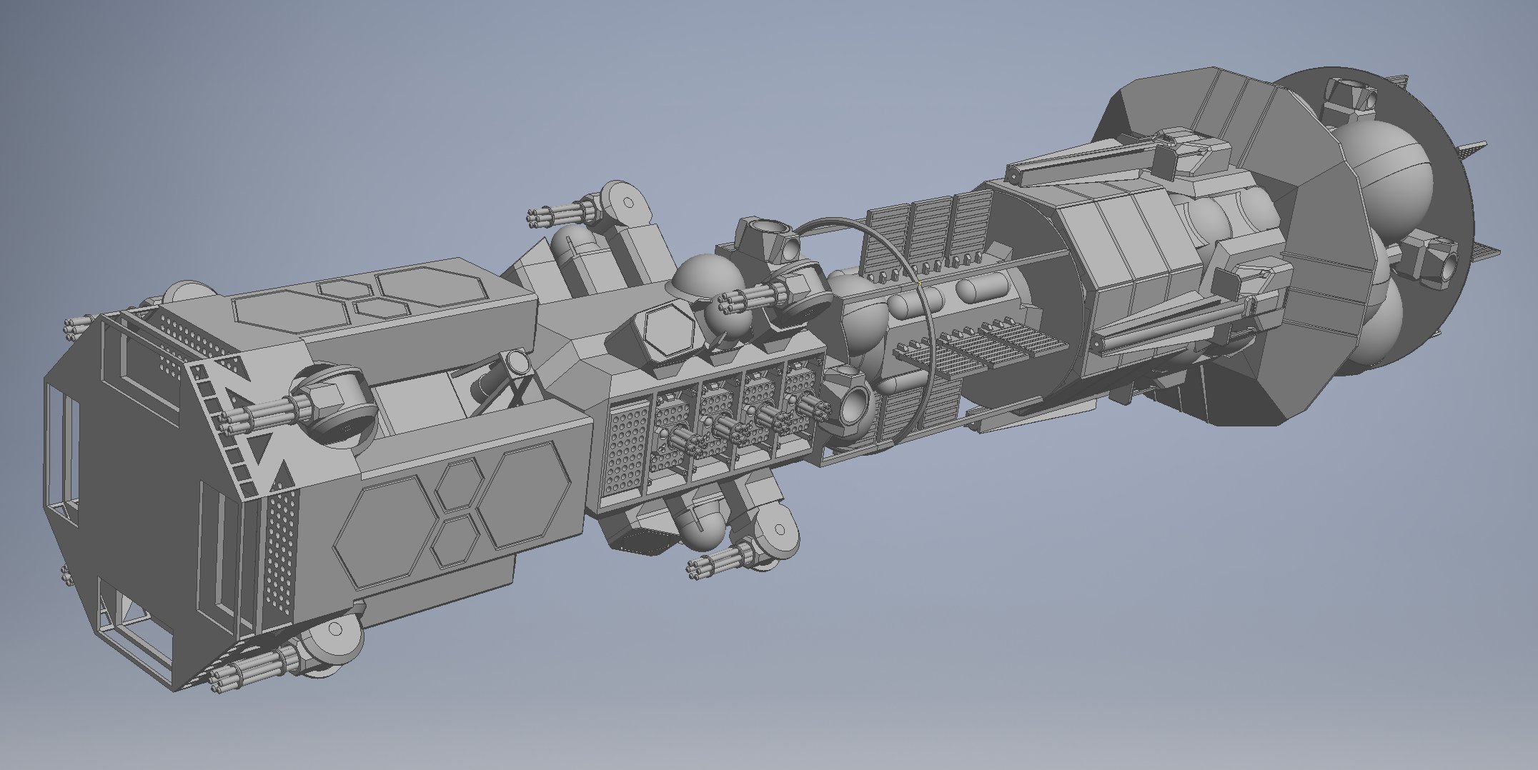 ToughSF on X: A realistic space warship, the 'White Lake', featuring  radiators, propellant tanks and actual sensor mounts. I can't translate  image in text but it looks like some thought has gone