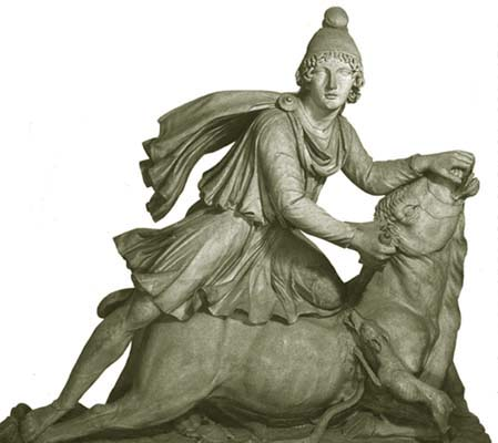Mithras, in Persian mythos was miraculously born from a rock. After his birth he was adored by some ShepherdsThe main ritual of Mithras' cult was a holy meal of bread and wine, and a purification ritual of baptism was performedI'm starting to get some deja vu, how about you?