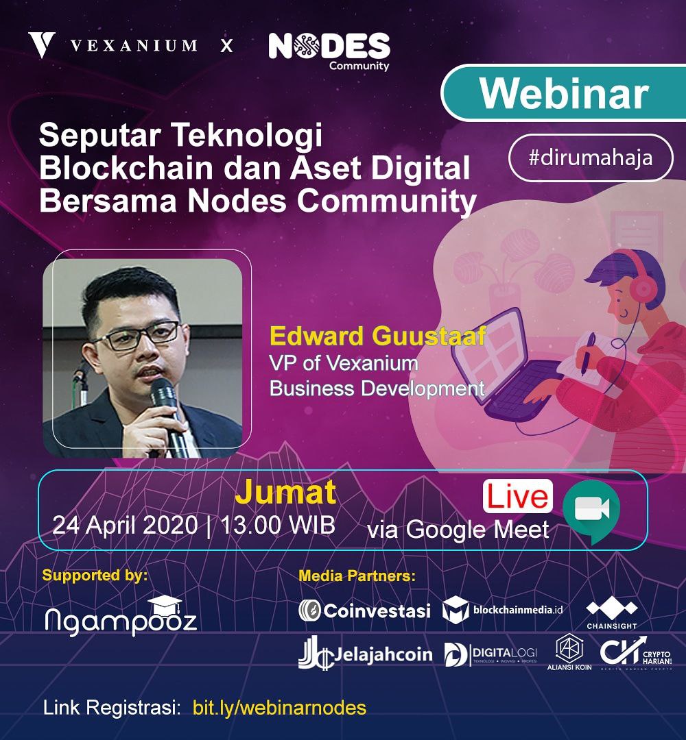 JENDIdigital's tweet photo. #dirumahaja ? 
Let's join Us, Ada Webinar #Blockchain bareng #Edwardguustaaf via #GoogleMeet LIVE ! 

#Communitysupport #Digitalogi 
Cc @Digitalogi https://t.co/oQrTWUvdLa