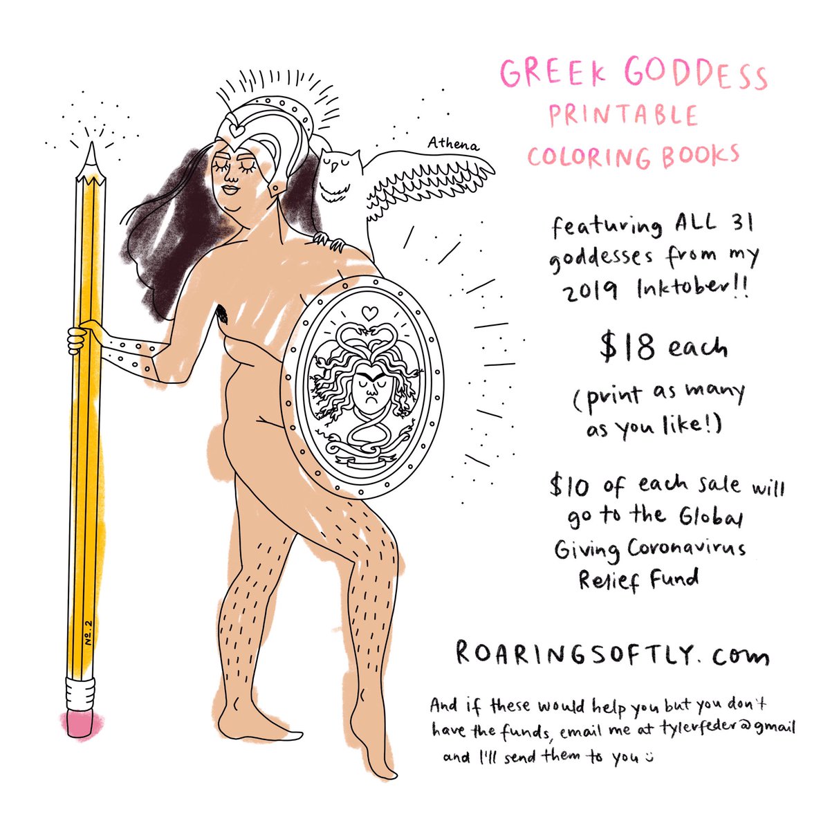 If you like coloring and/or Greek mythology and/or a ton of non-sexual nudity, I just added a Greek goddess printable coloring book to my Etsy shop ? 

https://t.co/PUd3wvO5nH 