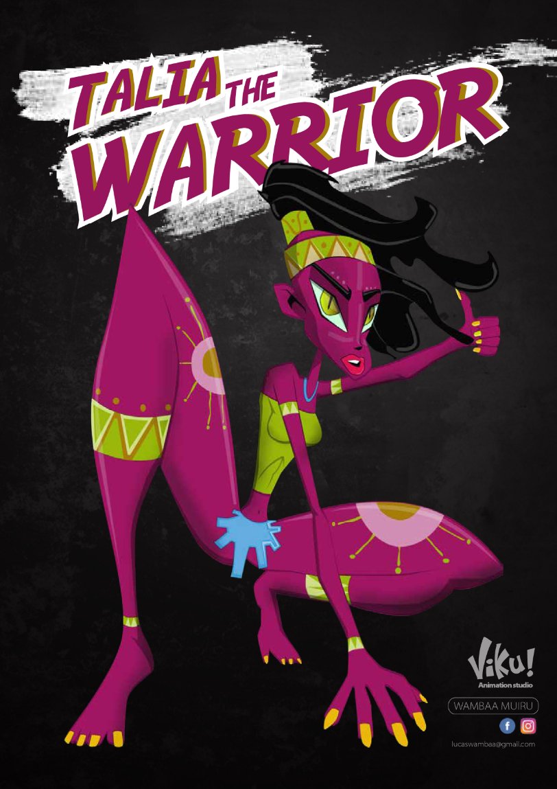 VikuAnimation's tweet photo. Viku Animation Studios presents -  Talia the Warrior.

An African indigenous female warrior who is intelligent, strong and beautiful. 
#characterdesign #2danimation #vikuconcepts https://t.co/IuvrS8dNsX
