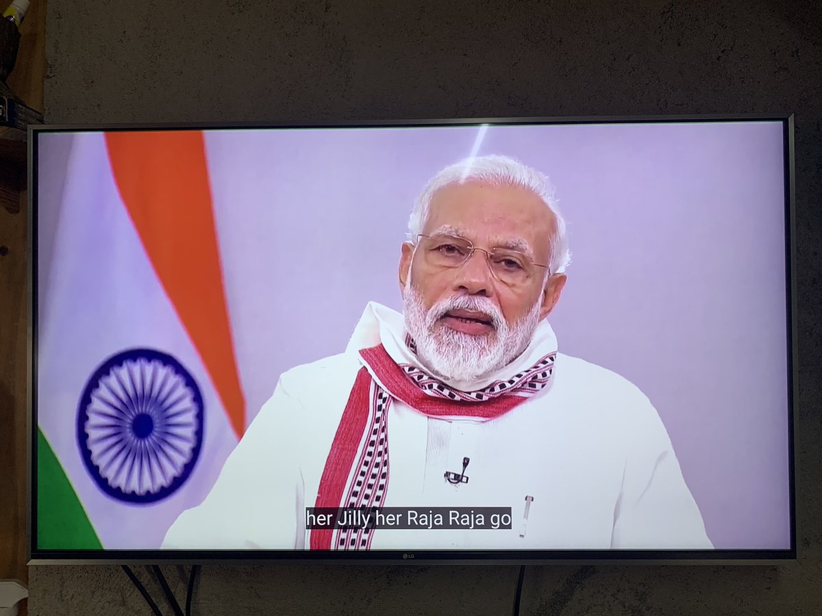 Watching Modi with captions turned on