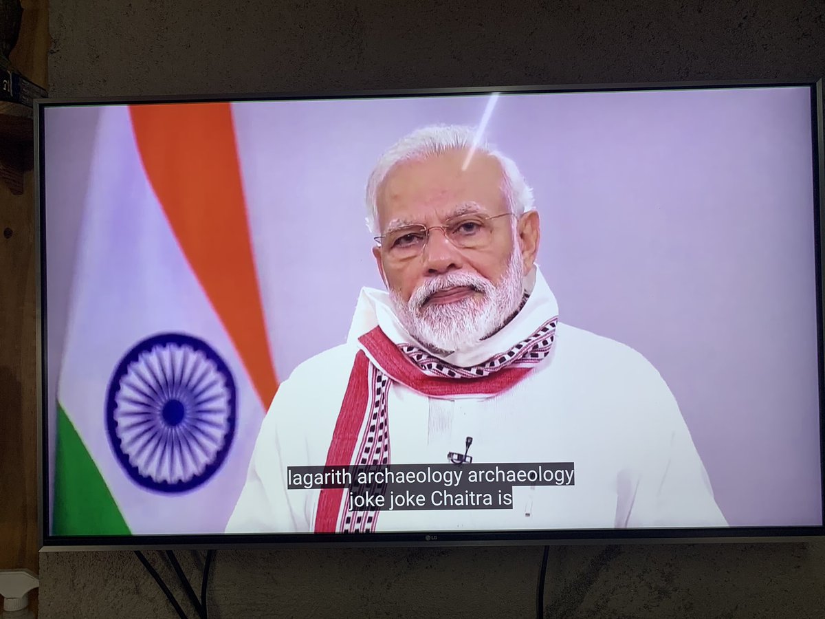 Watching Modi with captions turned on