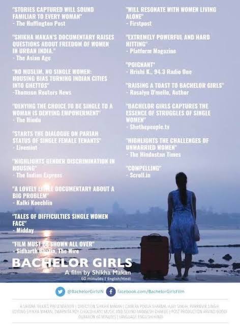 Exploring the stigma facing independent women who seek housing in modern Mumbai through intimate interviews. #BachelorGirls (2016) by  @shikhamakan.Streaming on  @NetflixIndia.