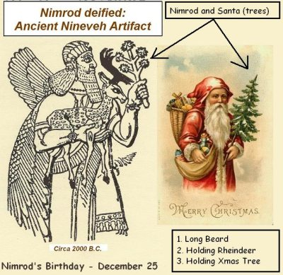 Semiramis goes on to say that every year, on the anniversary of his birth (Dec 25) Nimrod would visit the evergreen tree and leave giftsI hope the picture is becoming clearer for you
