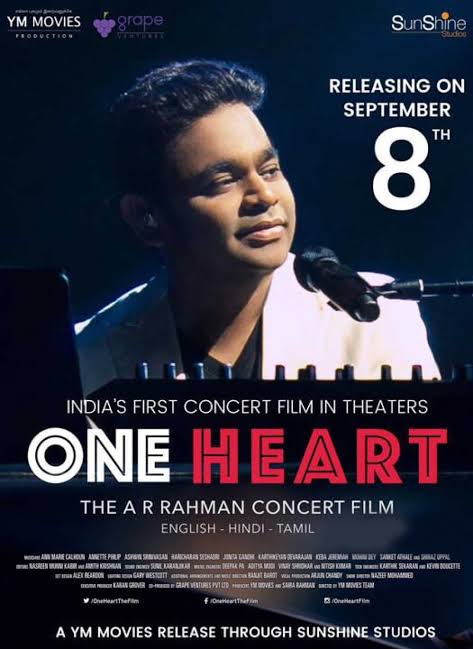  #ARRahman takes a journey through his life and experiences with 15 of his most-loved songs. #OneHeart :  #TheARRahmanConcertFilm (2017) by  #YMMoviesTeam.Streaming on  @NetflixIndia. @arrahman